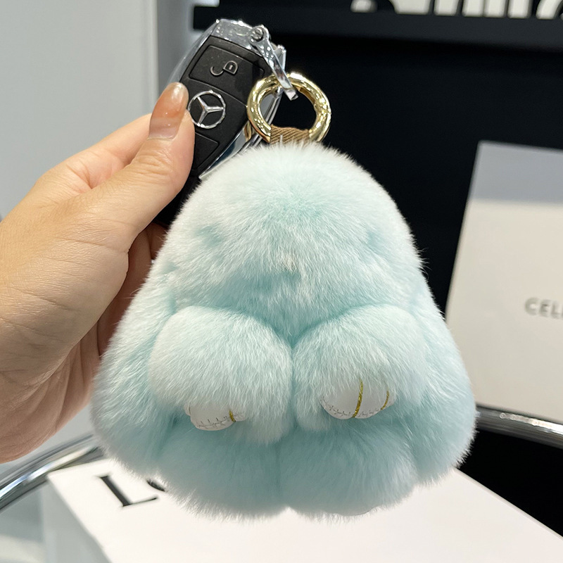 Cute otter rabbit plush doll bunny car keychain charm mini bag plush charm handbag backpack purse charm keychain