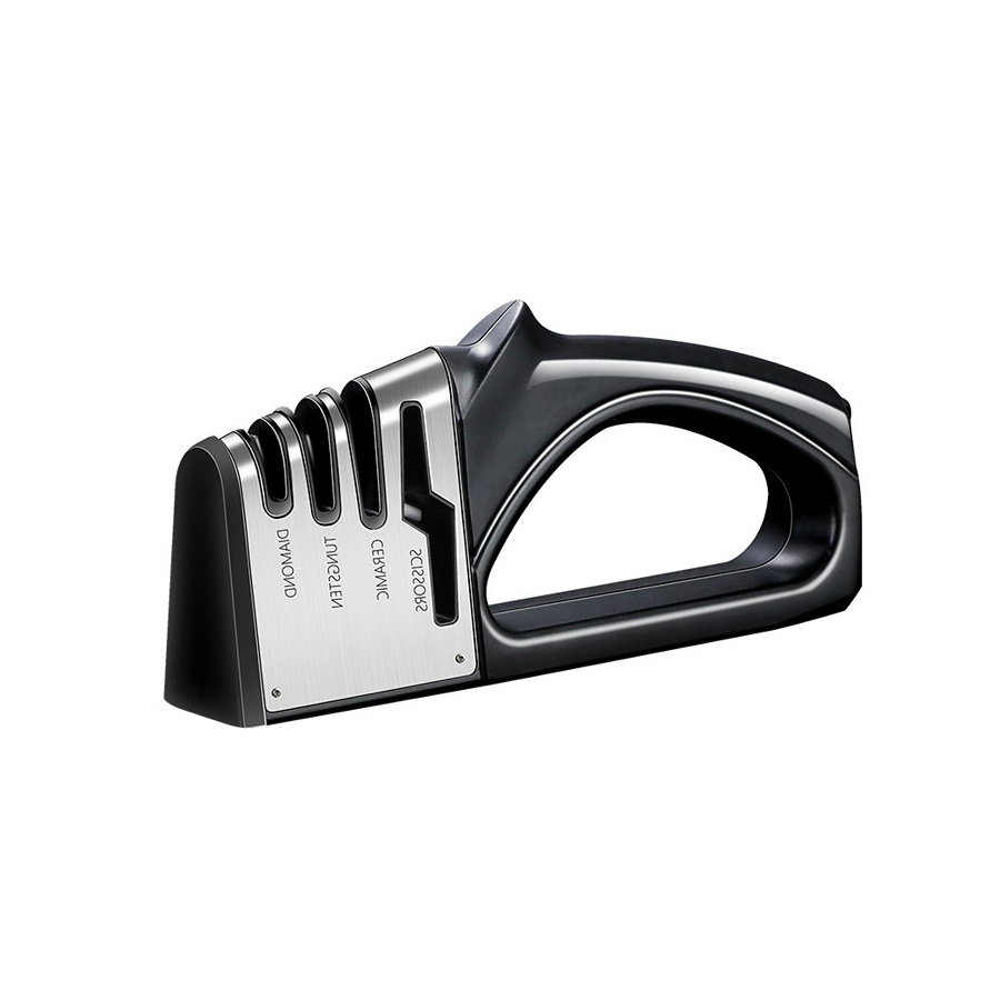 New 2023 Hot Selling Professional Sharpener Manual Reusable Stainless Steel Kitchen Tools 3-section Handheld Knife Sharpener