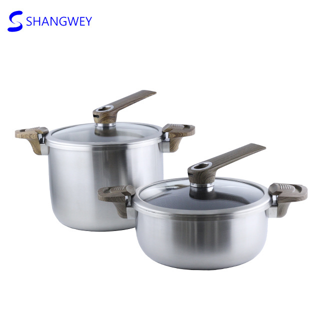 Wholesale German Healthy Pressure Cooking Pot Kitchen Hybrid Honeycmb Stainless Steel Stock Pot With Lid