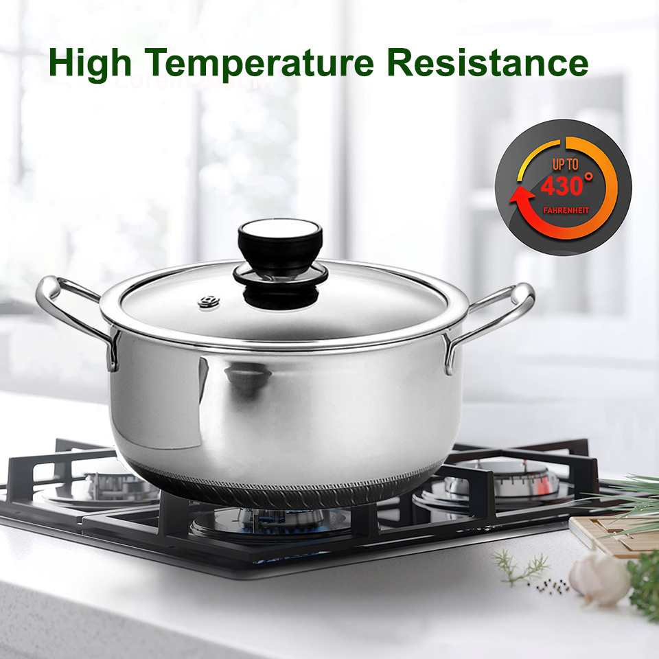 High Quality Non Sticky Cooking Pots Set Stainless Steel Cookware Heavy Duty Cooking Round Pots For Restaurant Sets