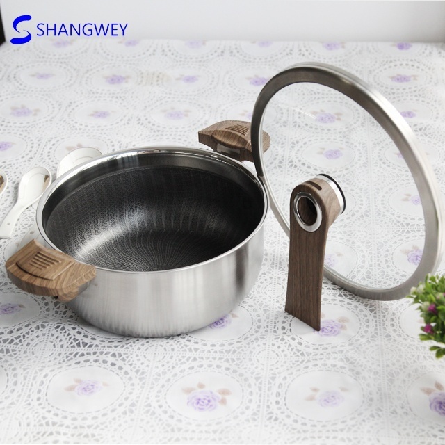 Wholesale German Healthy Pressure Cooking Pot Kitchen Hybrid Honeycmb Stainless Steel Stock Pot With Lid