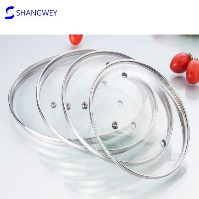 Lid for Cooking Pot High Quality G Type Tempered Glass Lid Silicon Kitchen Pot Lid Cover Cookware Parts Floating Glass