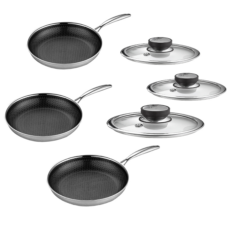 Non-Stick Cookware Cooking Frying Pan Set Heavy Duty Honeycomb Pot Pan of Korean