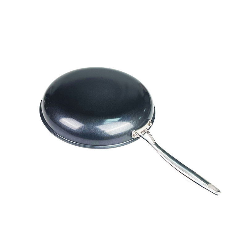 Triply Grill Frying Pan Tempered Glass Pan Lid Hybrid Stainless Steel Pan Ceramic Honeycomb Skillet