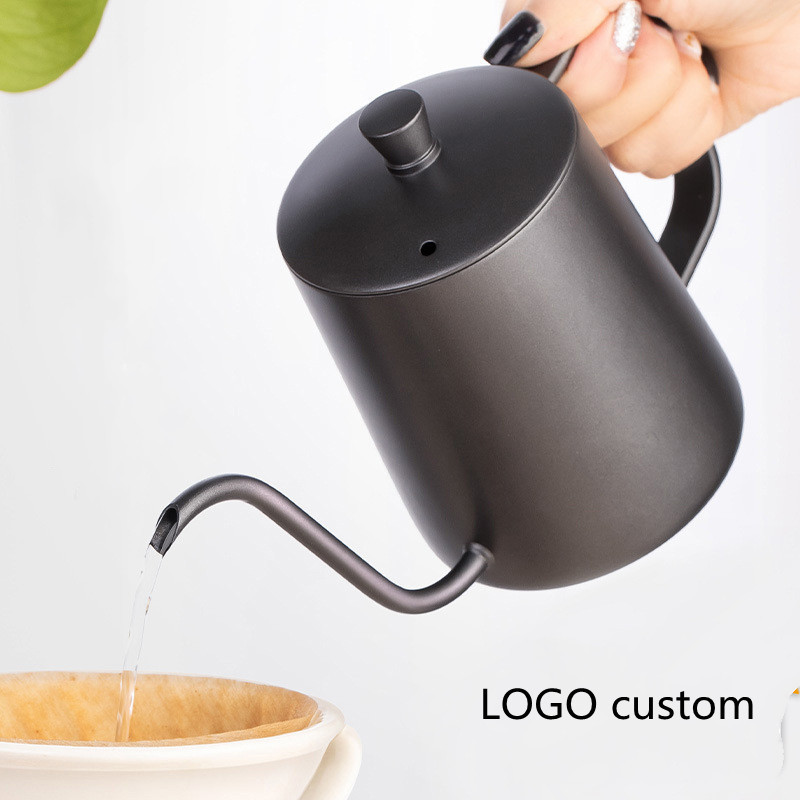 Black Stainless Steel Tea Kettle Maker Drip 350ml 600ml Coffee Pot Gooseneck Coffee Teapot Kettle