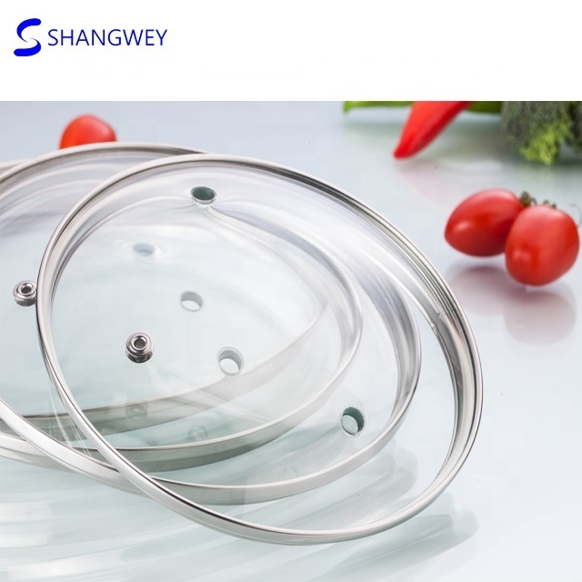 Lid for Cooking Pot High Quality G Type Tempered Glass Lid Silicon Kitchen Pot Lid Cover Cookware Parts Floating Glass