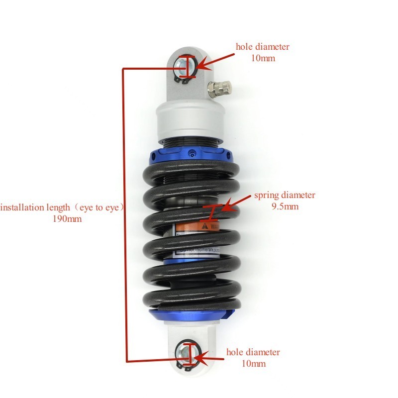 190mm Custom Motorcycle Rear Air Shock Absorbers Compatible For Go Kart Blue