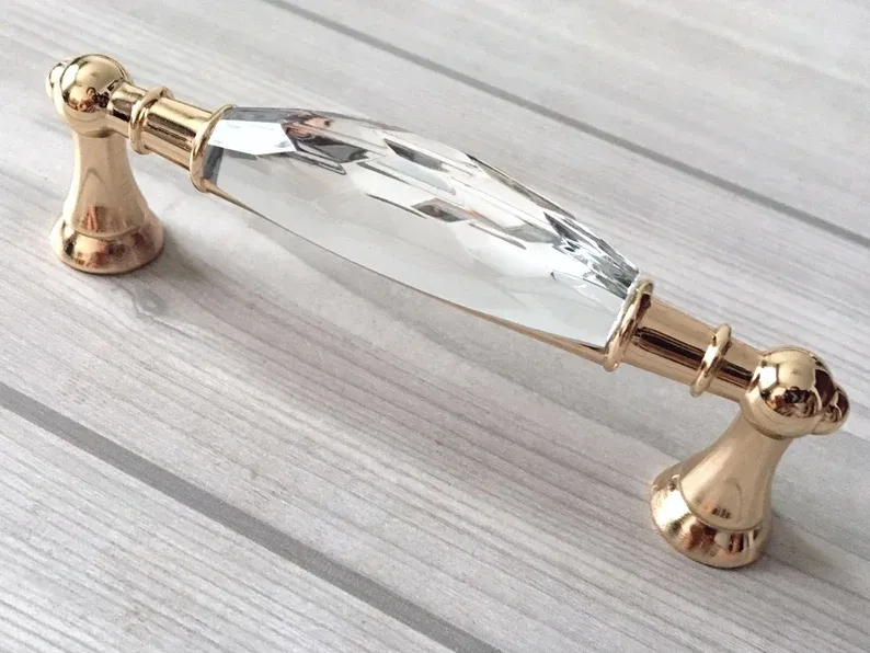 Furniture Cabinet Handles Crystal Drawer Handle Gold Crystal Rhinestone Furniture Handles