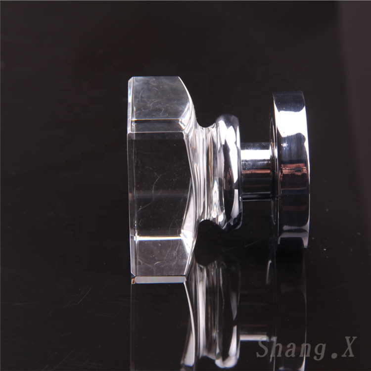 Square style clear crystal glass door knob