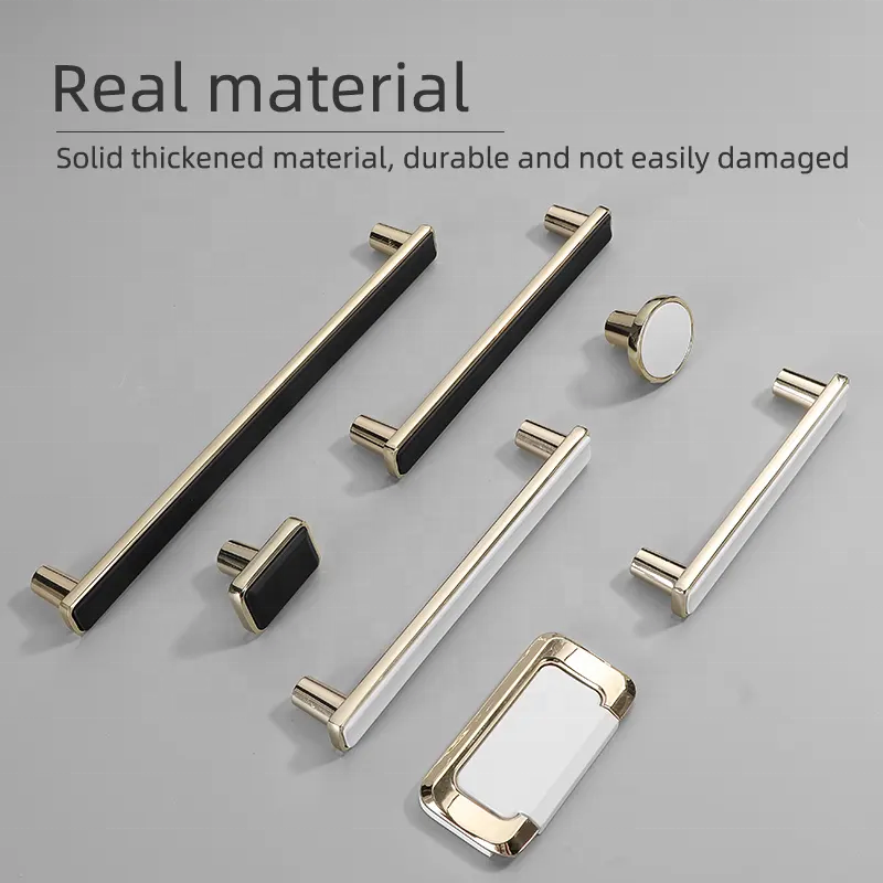 Rectangle Zinc Alloy Cabinet Door Dresser Drawer Handle Luxury Kitchen Handle Best Selling Modern White