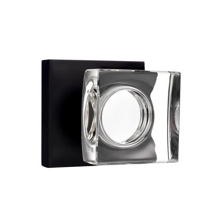 Square style clear crystal glass door knob