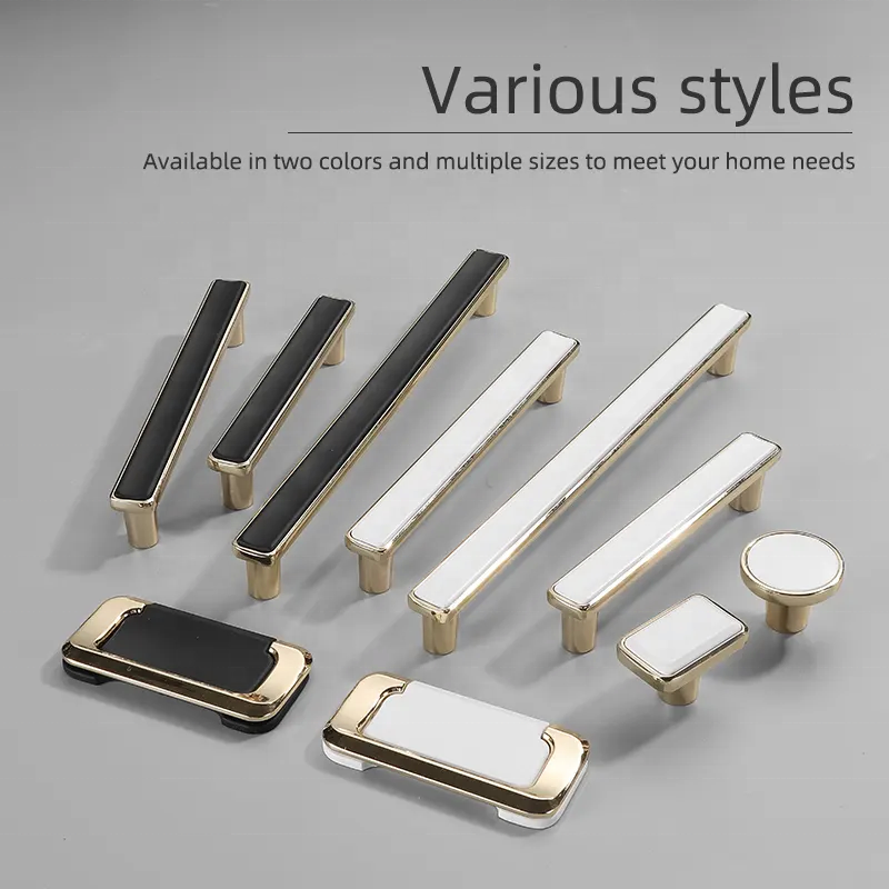 Rectangle Zinc Alloy Cabinet Door Dresser Drawer Handle Luxury Kitchen Handle Best Selling Modern White