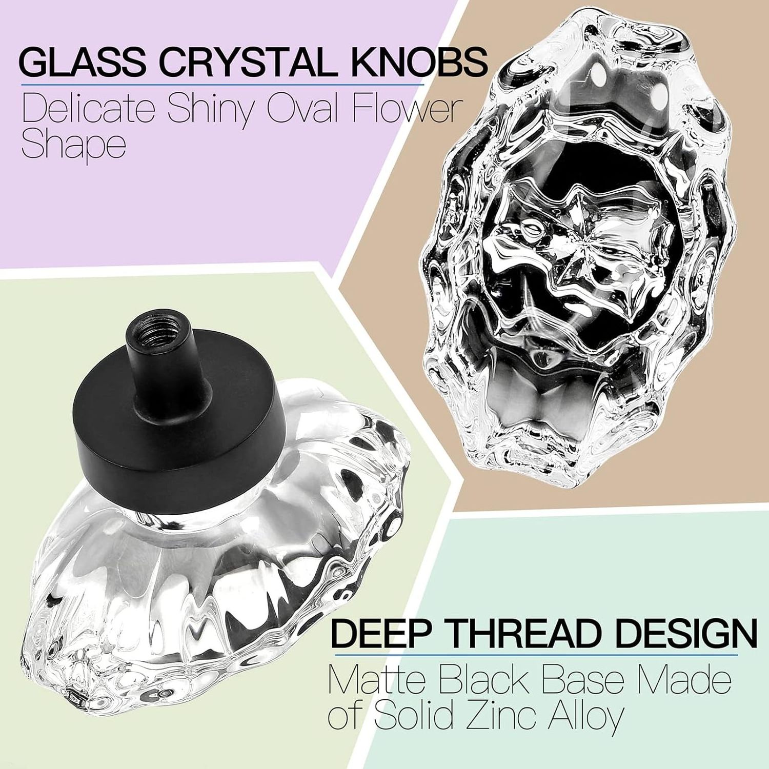 Oval Crystal Drawer Knobs Vintage Crystal Knobs Clear Drawer Pulls