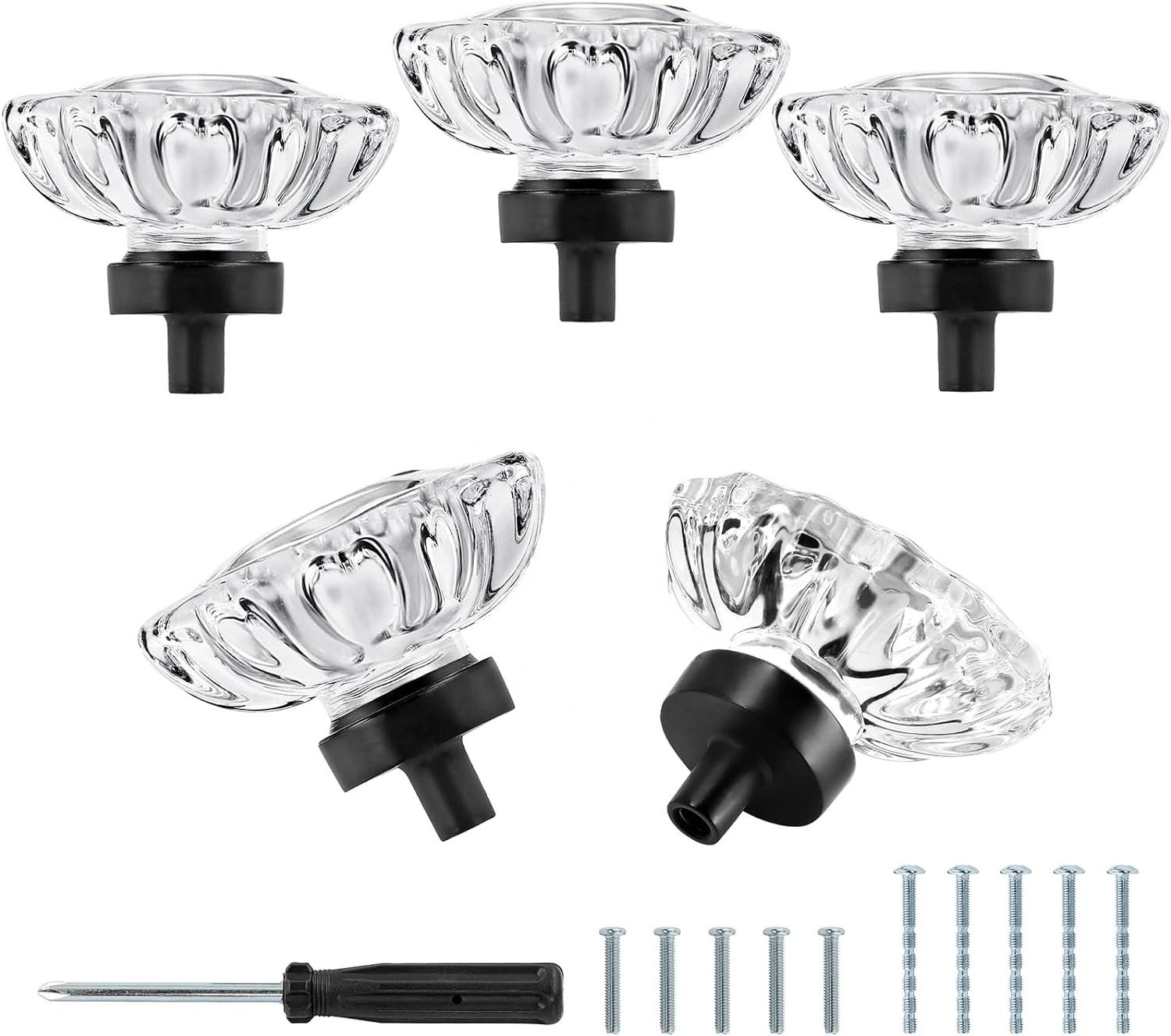 Oval Crystal Drawer Knobs Vintage Crystal Knobs Clear Drawer Pulls