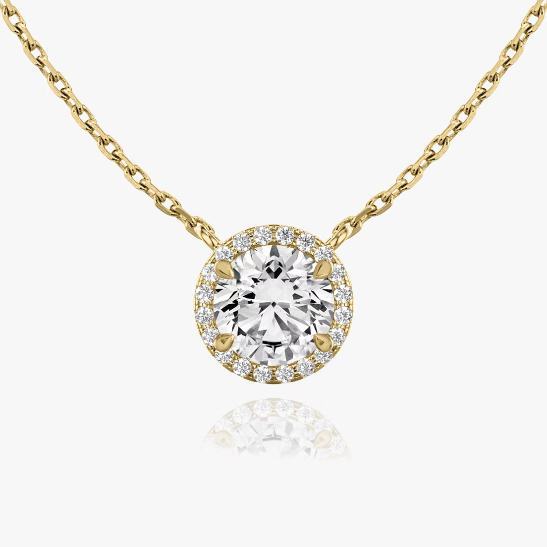 Custom Women's Engagement Fine Jewellery Cubic Zirconia 18k Gold Plated 925 Sterling Silver Pave Diamond Pendant Necklace