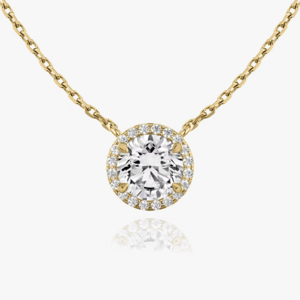 Custom Women's Engagement Fine Jewellery Cubic Zirconia 18k Gold Plated 925 Sterling Silver Pave Diamond Pendant Necklace