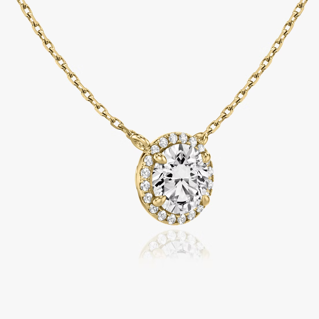 Custom Women's Engagement Fine Jewellery Cubic Zirconia 18k Gold Plated 925 Sterling Silver Pave Diamond Pendant Necklace