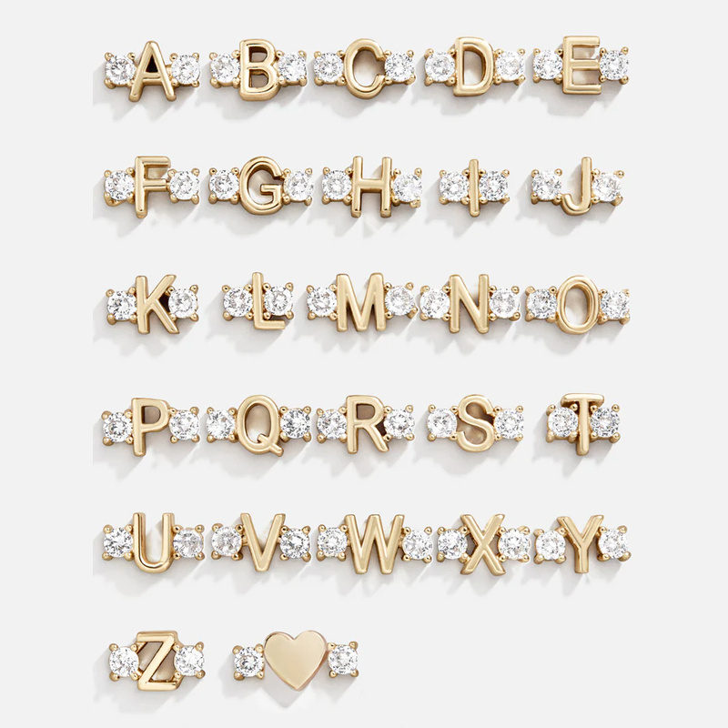 Personalized Adjustable 5A Cubic Zirconia Custom Initial Alphabet 925 Sterling Silver Gold Plated Letter Tennis Bracelets