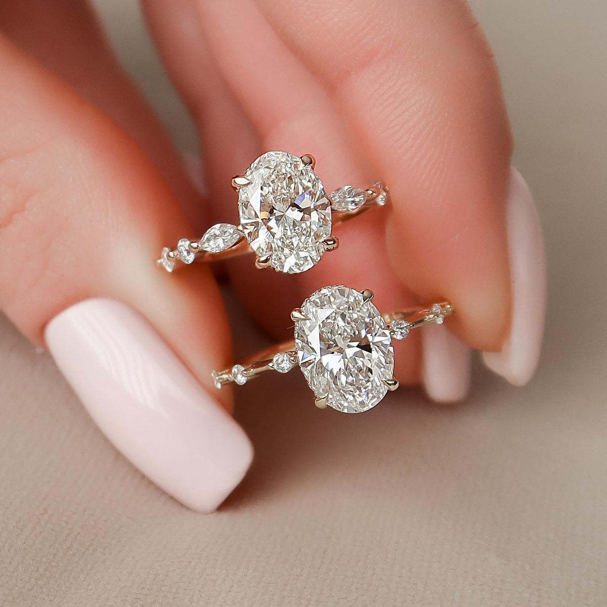 Custom Wholesale Classic Oval Crystal Diamond Women Promise Engagement Wedding 925 Sterling Silver Jewelry Ring