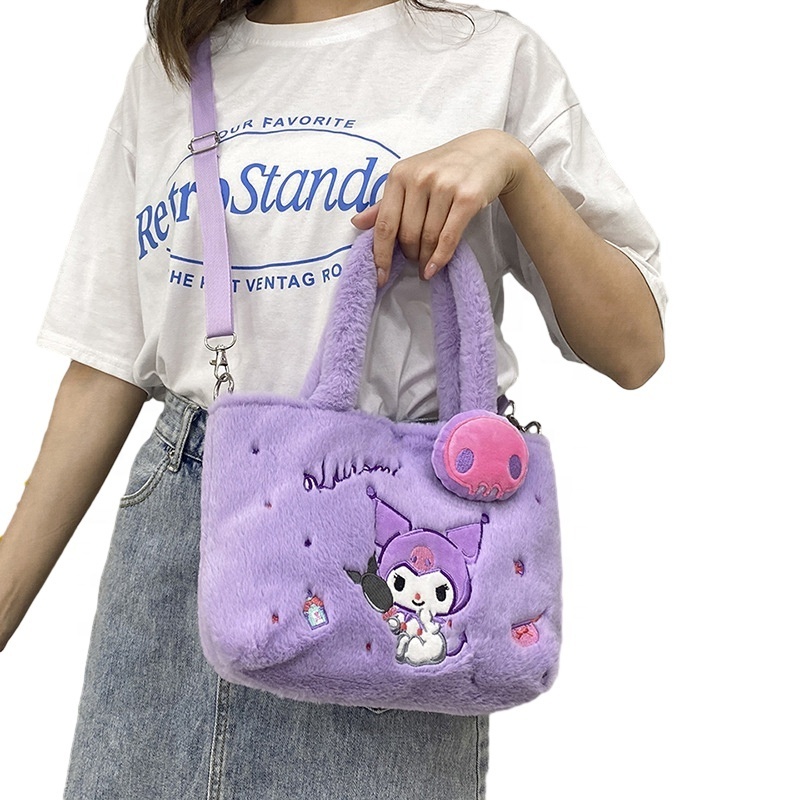 Hot Popular My Melody Kuromi Kawaii Doll Plush Bags Plush Hi Kitty Plush Cartoon Backpack Girls