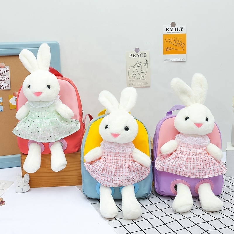 Factory Direct Sale New Soft Toy Plush Kawaii Bunny Rabbit Toy Plush For Girls Kids Backpack