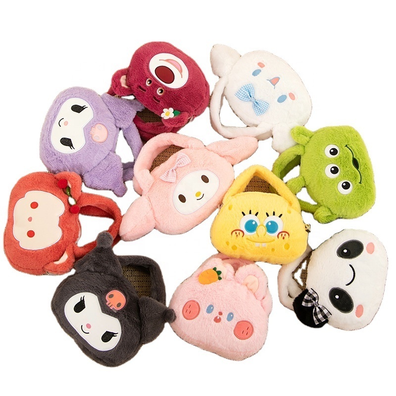 2024 New Sanrio Wallets Plush Coin Purse Bag  Kuromi Doll Portable Crossbody Bag Large Capacity Cartoon Bag