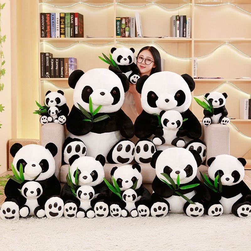 New Kawaii Panda Plush Toy Bamboo Leaf Soft Toy Stuffed Animal Panda Plush Toy For Kids