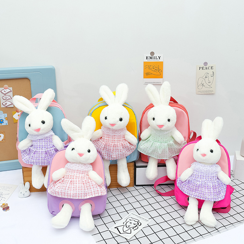 Factory Direct Sale New Soft Toy Plush Kawaii Bunny Rabbit Toy Plush For Girls Kids Backpack