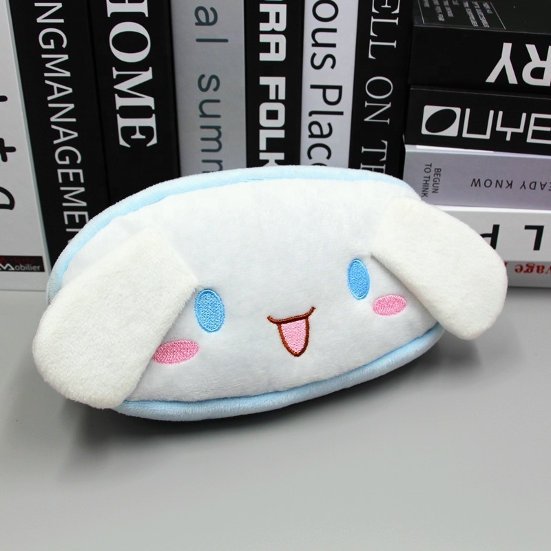 Kawaii Kuromi Cinnamoroll Pencil Case Sanrio Plush Stuffed Toy Stationery Student Box Storage Bag Cosmetic Bag Pencil Case