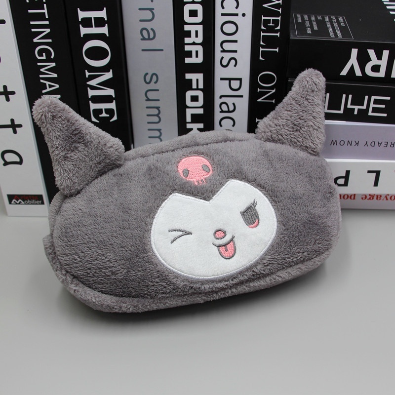 Kawaii Kuromi Cinnamoroll Pencil Case Sanrio Plush Stuffed Toy Stationery Student Box Storage Bag Cosmetic Bag Pencil Case