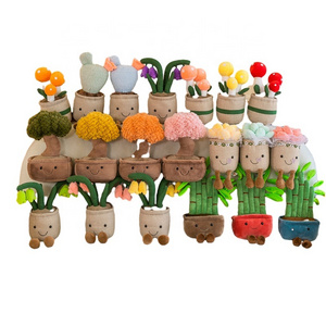 Factory Wholesale Mushroom Plush Toys Flower Plants Potted Mushroom Plant Plush Pillow Toy Tulip Potted Stuffed Flower Plush