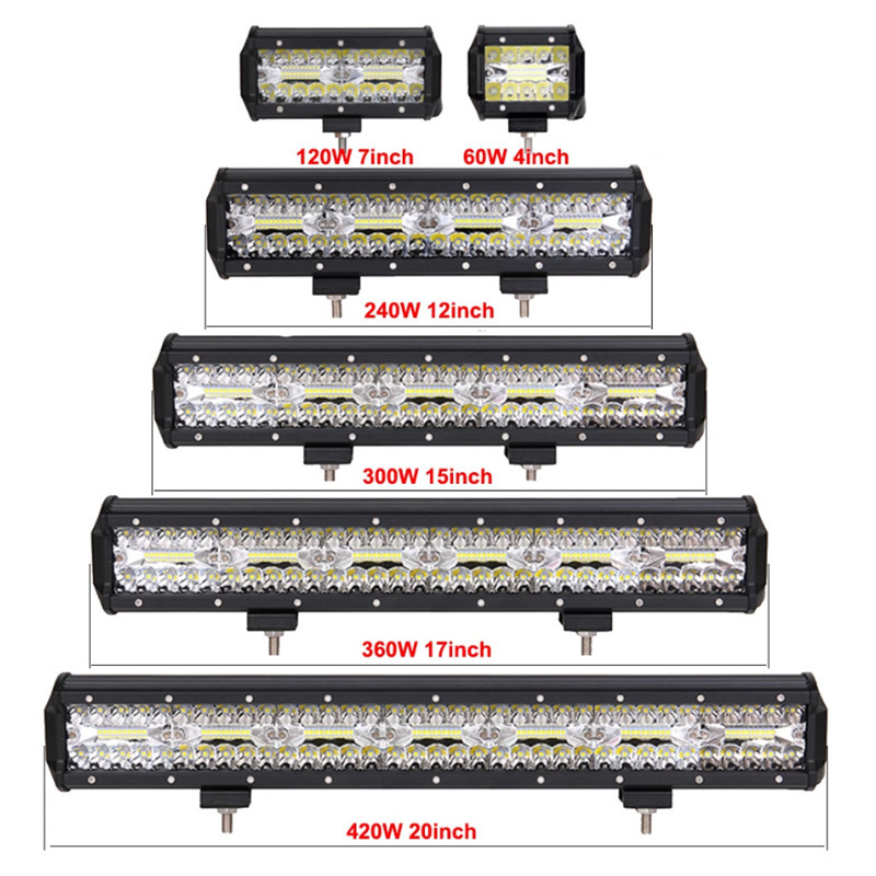 4-20inch Off Road LED Bar 12V 24V Combo LED Light Bar/Work Light for Car Jeep Truck Suv 4x4 Atv LED Lightbar Headlight