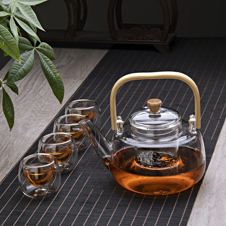 2022 Hot Selling In China Heat Resistant Borosilicate Glass Teapot Glass Tea Set And Glass Teapot