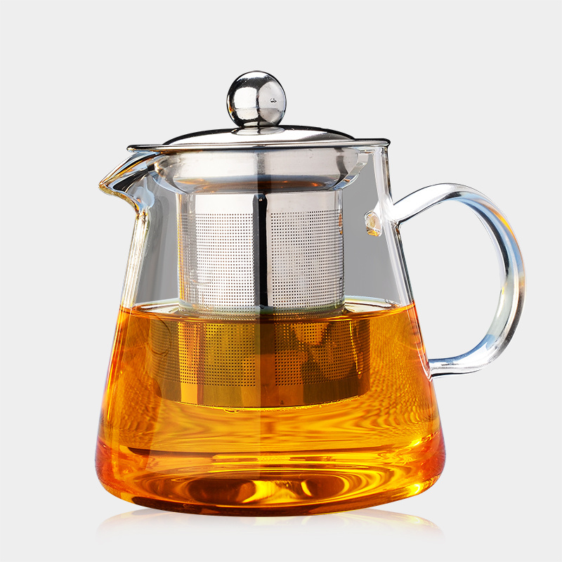 High Borosilicate Glass Teapot With Removable Stainless steel strainer Heat Resistant Tea Pot