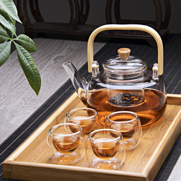 2022 Hot Selling In China Heat Resistant Borosilicate Glass Teapot Glass Tea Set And Glass Teapot