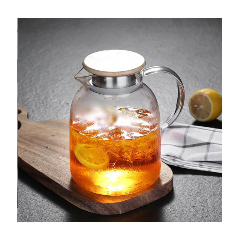 Glass tea kettle infuser heat resistant glass kettle strong explosion proof glass kettle with flower