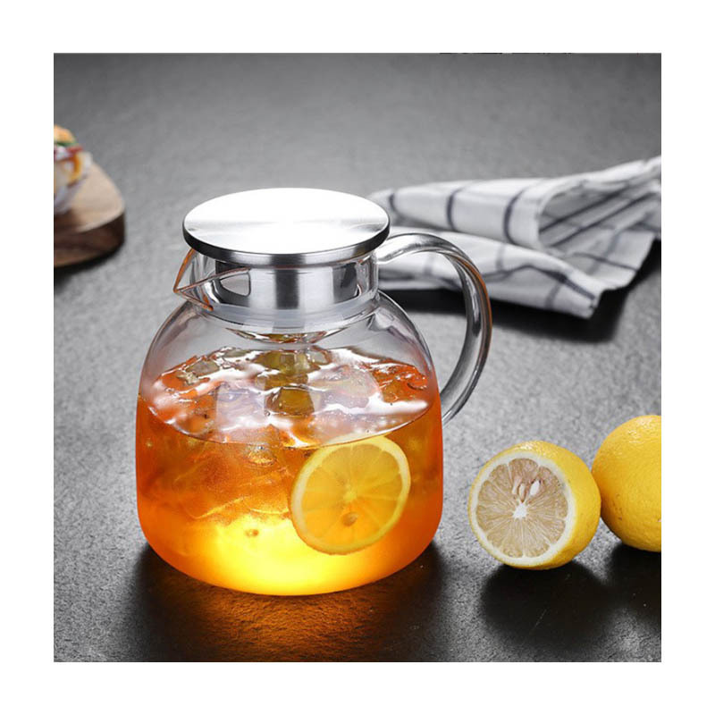 Glass tea kettle infuser heat resistant glass kettle strong explosion proof glass kettle with flower