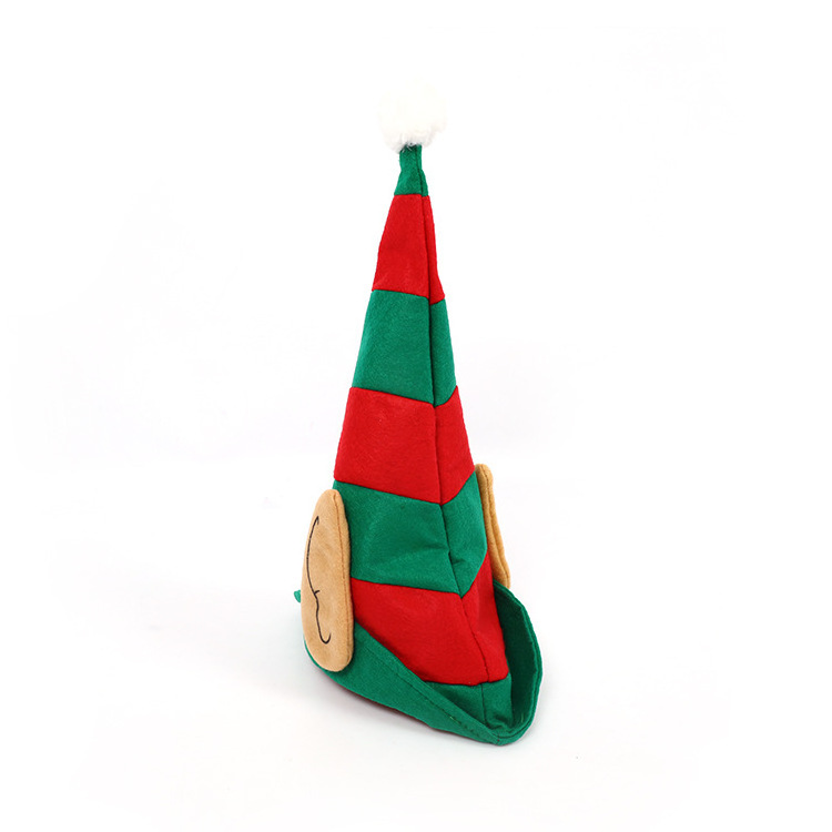 Party Hat Christmas Holiday Supplies Party Cosplay New Year Decorations Striped Xmas Elf Clown Hat With Ear Custom Santa Hat