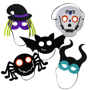 Kids Felt Halloween Mask Spider Bat Shape Prop Decorations For Party Halloween Facemask Supplier