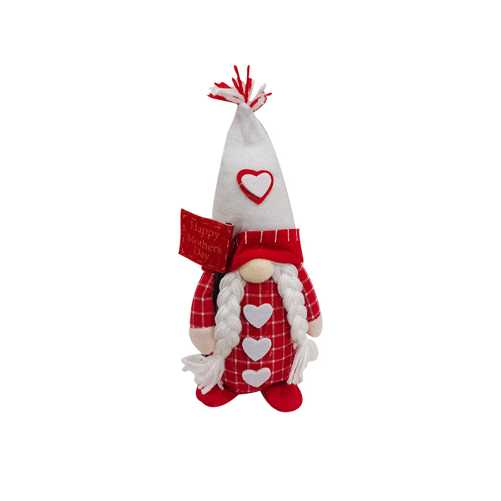 Customized Happy Valentine's Day Gonk Love Heart Red Plaid Small Figurine Valentine Tomte Gnome Doll