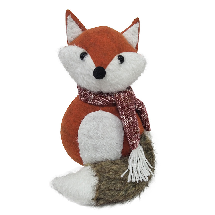 Nordic Home Decorations Holiday Collections Soft Animal Toy Woodland Critter Stuffed Ornaments Fox Door Stopper