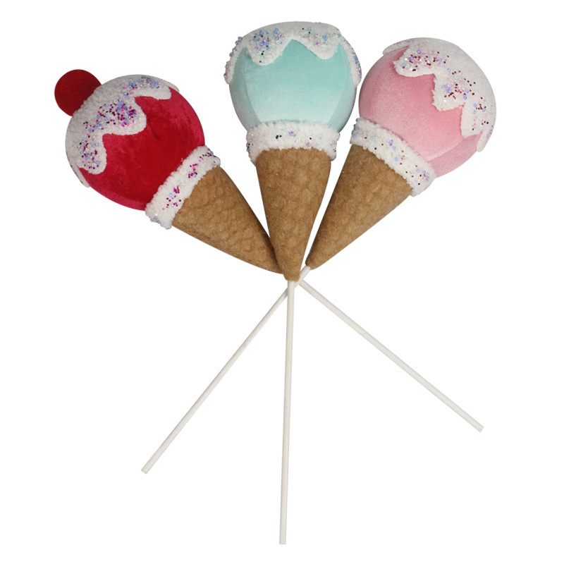 Adornos De Navidad Cute Large Candy Lollipop Spray Festival Home Decor Ornament Ice cream Hanging Christmas Lollipop Picks