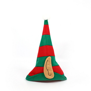 Party Hat Christmas Holiday Supplies Party Cosplay New Year Decorations Striped Xmas Elf Clown Hat With Ear Custom Santa Hat