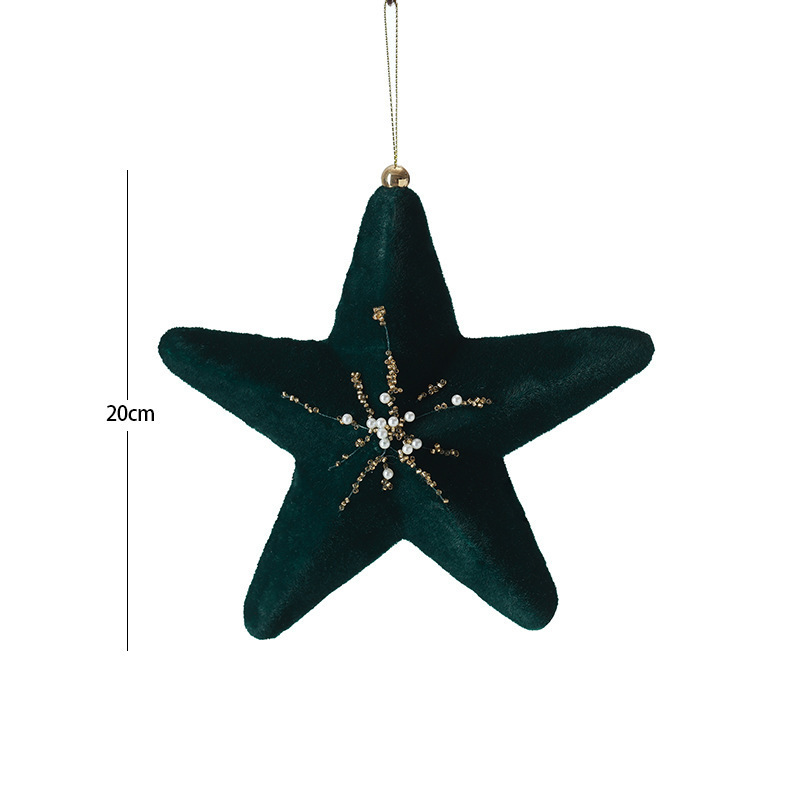 High Quality 8cm Luxury Christmas Ball Velvet Tree Hanging Stars Decorations Foamball Ornaments Green Christmas Baubles