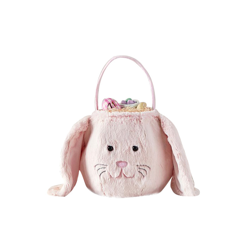 Wholesale Custom Kids Easter Basket Long Ear Bag Sublimation Kids Sheep Bag Plush Easter Bunny Basket