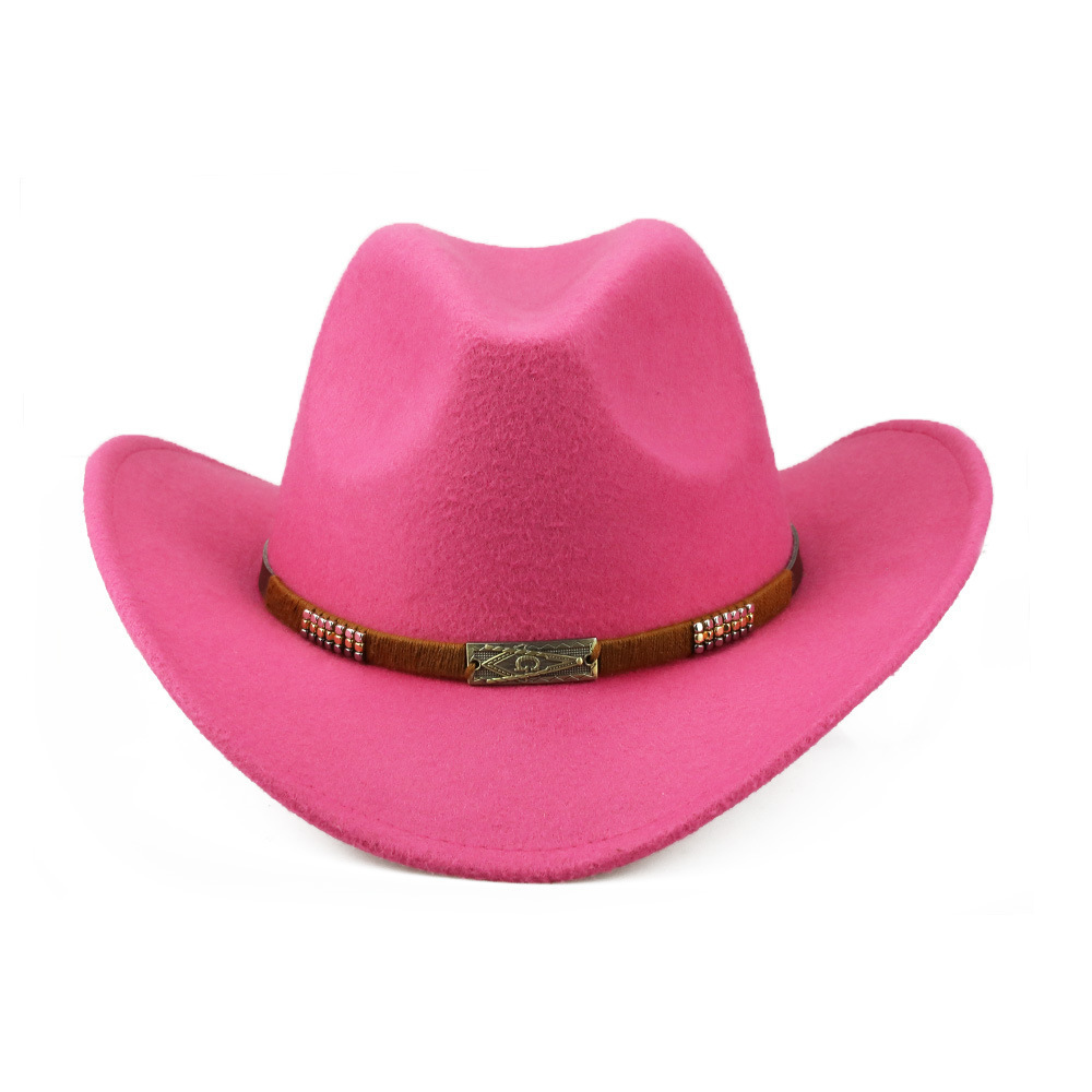 hot sale wild western felt fedora in stock lady cowgirl hat  pink cowboy hat