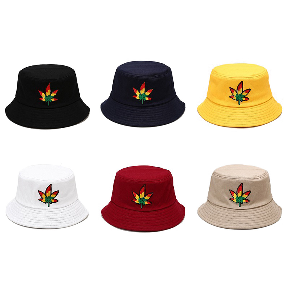 Canada Maple Leaf Embroidery Wholesale Summer Plain Hat with Embroidered Logo Custom Hats Bucket