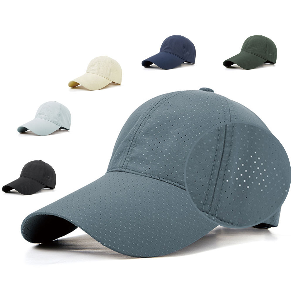 Unisex Stay Cool Quick Dry Breathable Outdoor Baseball Cap Custom Laser Cut Perforated Air Holes Unstructured Cap