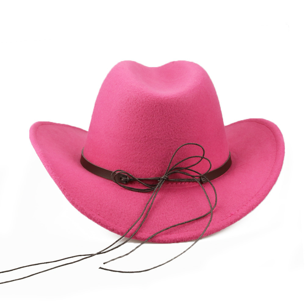 hot sale wild western felt fedora in stock lady cowgirl hat  pink cowboy hat