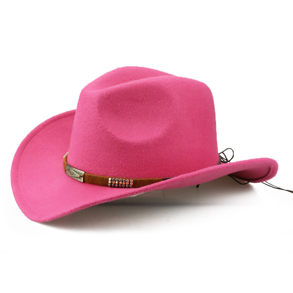 hot sale wild western felt fedora in stock lady cowgirl hat  pink cowboy hat